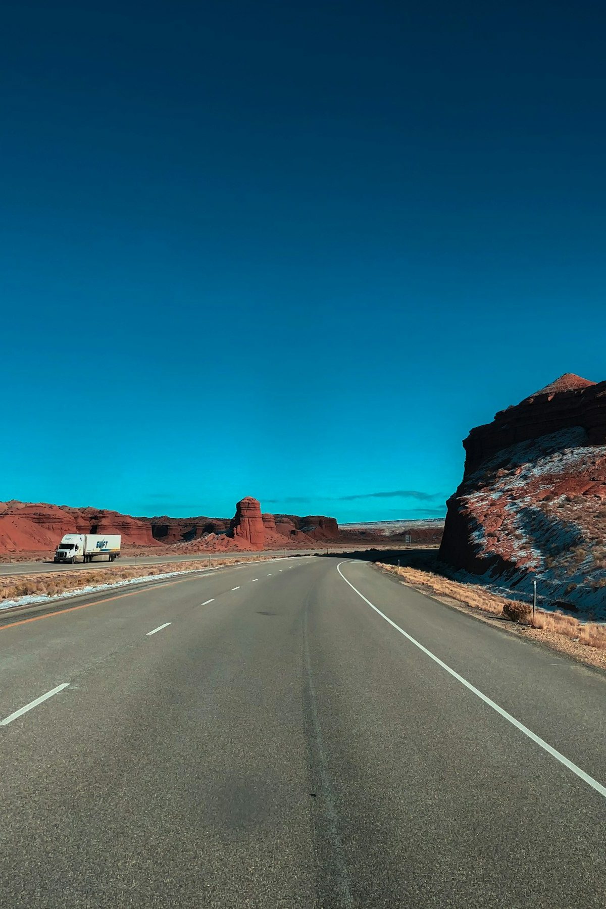 Open highway through the desert