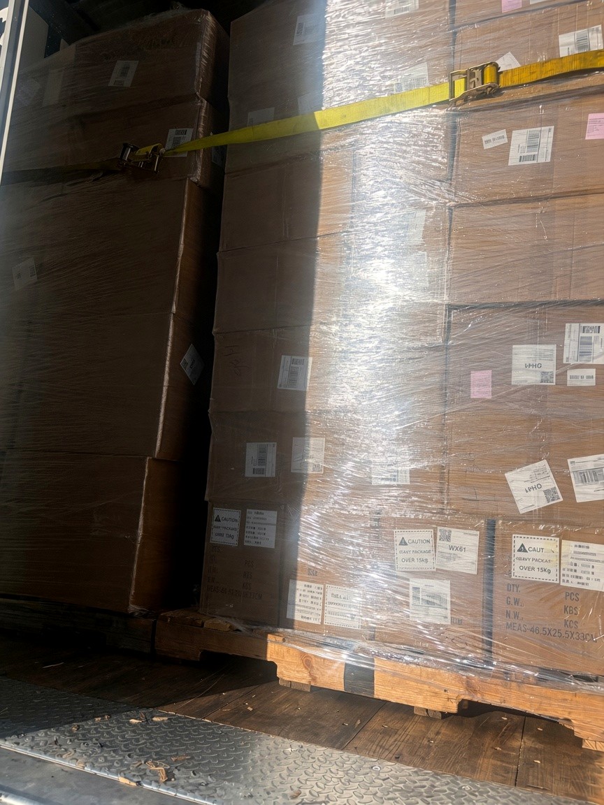 Heavy freight strapped and verified
