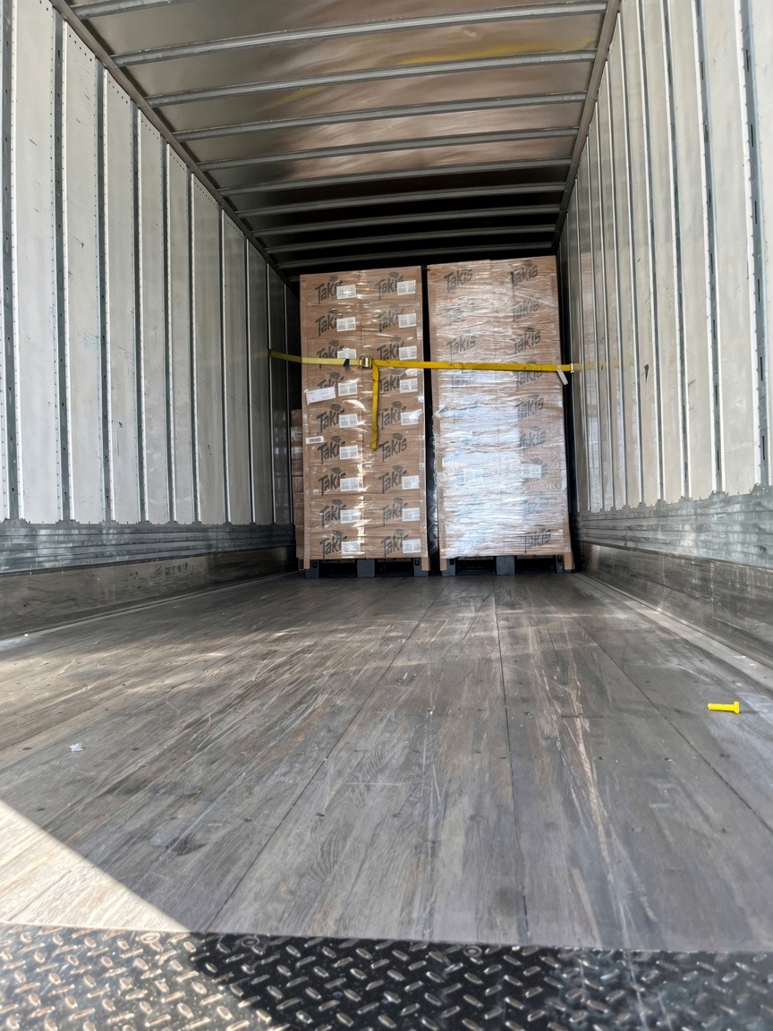 Cargo secured inside the trailer