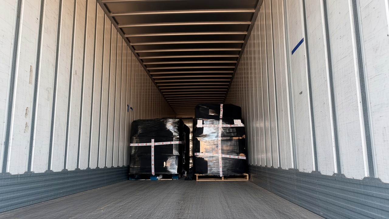 Freight staged on trailer after booking