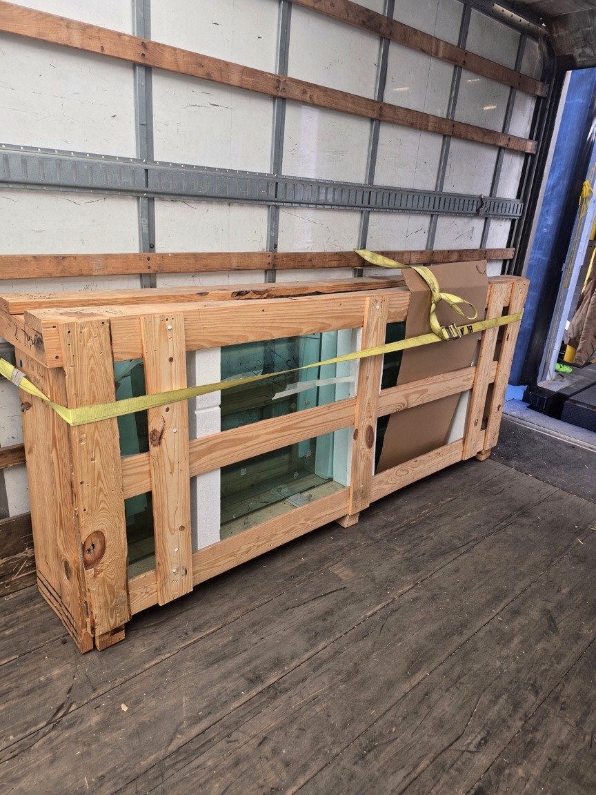 Palletized shipment ready to roll