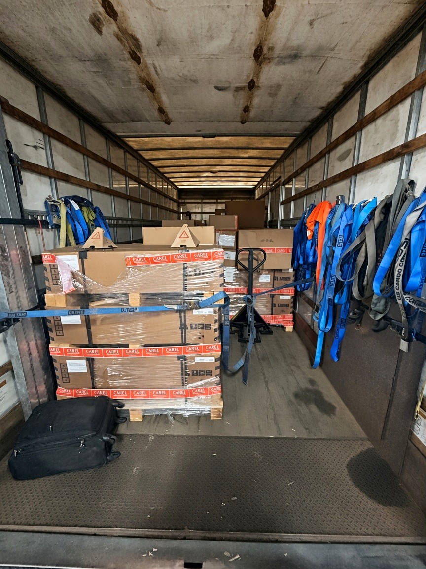 Heavy freight strapped and verified