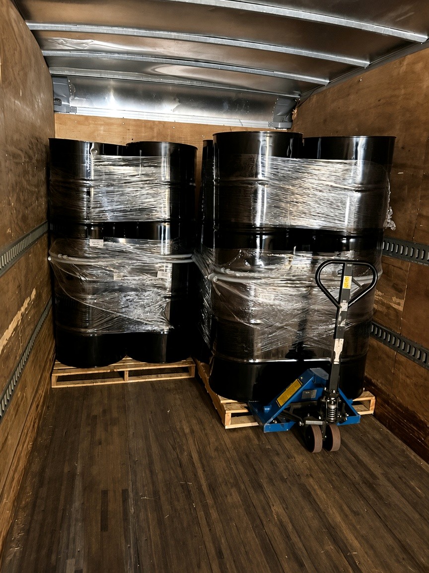 Palletized shipment ready to roll