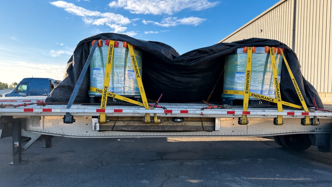 Freight staged on trailer after booking