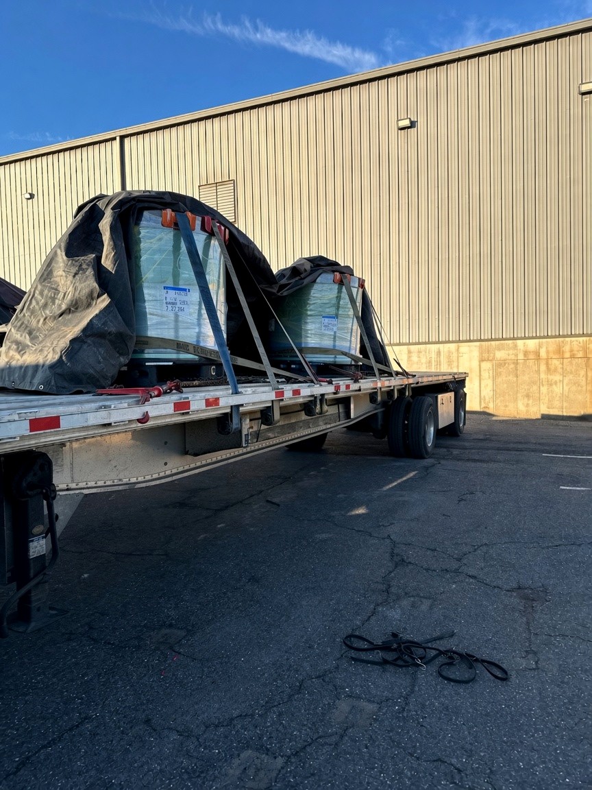 Cargo secured inside the trailer